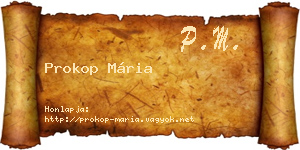 Prokop Mária névjegykártya