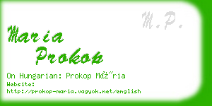 maria prokop business card